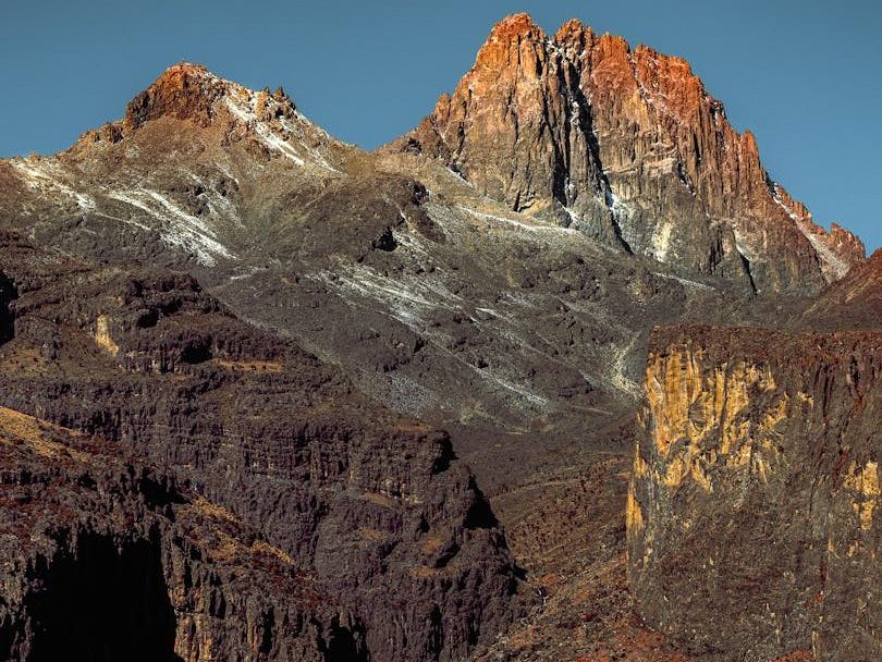 majestic view of mount kenya at sunset